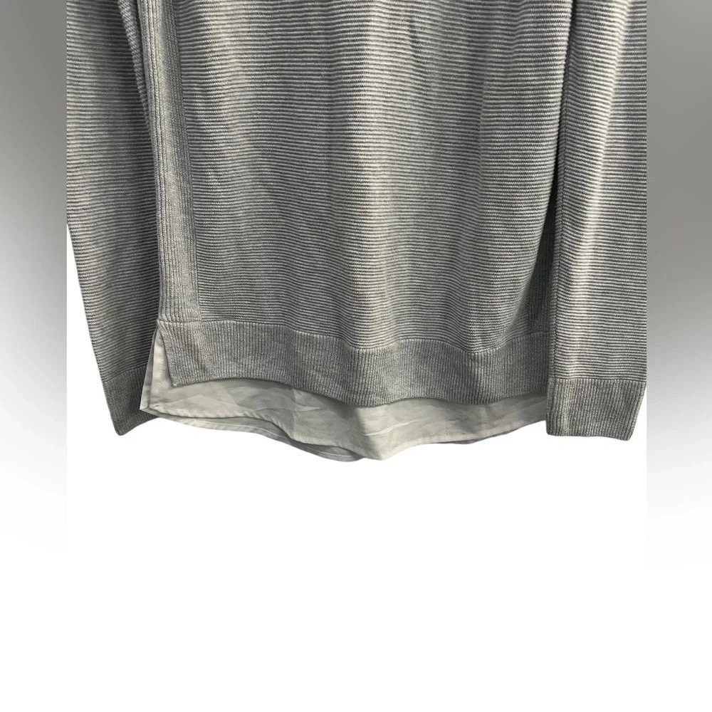 Hilary Radley Size Medium Layered Look Light Gray Sweater Academia Preppy Y2K - Picture 7 of 7